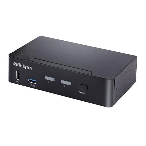 StarTech.com 2-Port USB-C KVM Switch Single 4K 60Hz DisplayPort Monitor 3.5mm Audio 6x USB Hub Ports Hot Key Switching Thunderbolt 3/4 Compatible - TAA - Image 1