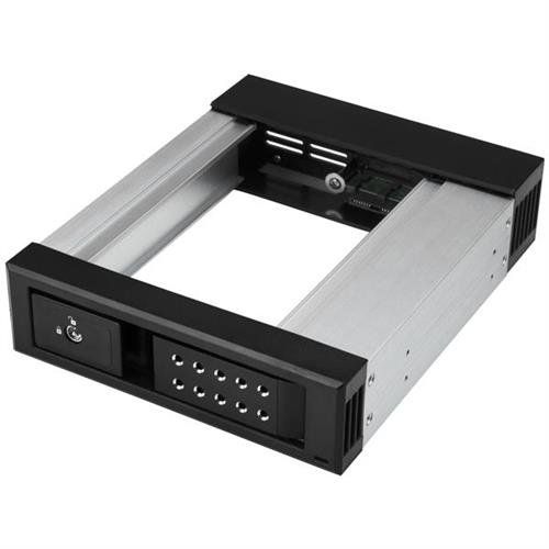 StarTech.com 5.25 to 3.5 Hard Drive Hot Swap Bay - For 3.5" SATA/SAS Drives - Trayless - Aluminum - Image 1