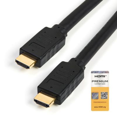 StarTech.com 15ft (5m) Premium Certified HDMI 2.0 Cable with Ethernet - High Speed Ultra HD 4K 60Hz HDMI Cable HDR10 - Long HDMI Cord (Male/Male Connectors) - For UHD Monitors TVs Displays - Thumbnail 2