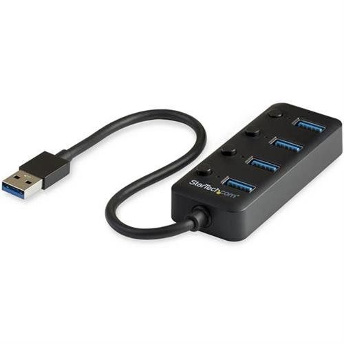 StarTech.com 4 Port Bus Powered USB Hub with Individual On/Off Switches USB 3.0 (5Gbps) Expansion Hub Desktop/Laptop USB-A to USB-A Splitter - Image 1