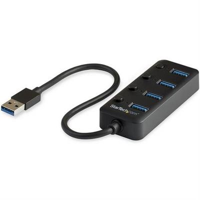 StarTech.com 4 Port Bus Powered USB Hub with Individual On/Off Switches USB 3.0 (5Gbps) Expansion Hub Desktop/Laptop USB-A to USB-A Splitter