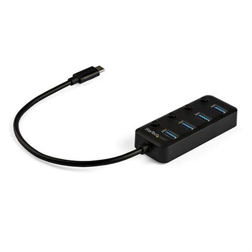 StarTech.com 4 Port Bus Powered USB C Hub with Individual On/Off Switches USB 3.0 (5Gbps) Expansion Hub Desktop/Laptop USB-C to USB-A Splitter - Image 1