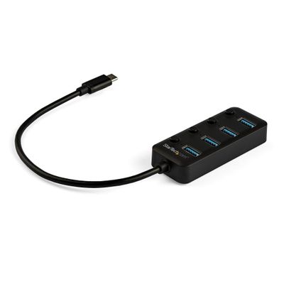 StarTech.com 4 Port Bus Powered USB C Hub with Individual On/Off Switches USB 3.0 (5Gbps) Expansion Hub Desktop/Laptop USB-C to USB-A Splitter - Thumbnail 2
