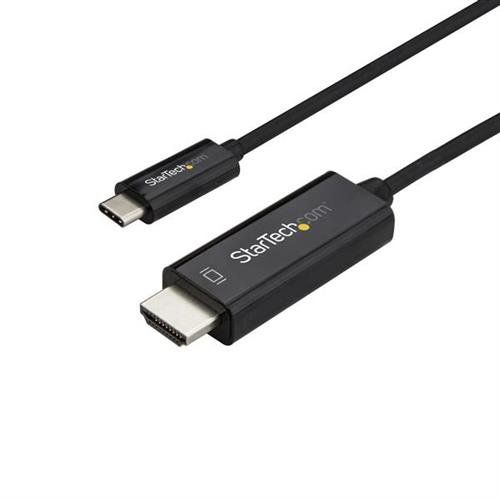 StarTech.com 6.6ft (2m) USB C to HDMI Cable - 4K 60Hz USB Type C to HDMI 2.0 Video Adapter Cable - Thunderbolt Compatible - Laptop to HDMI Monitor/Display - DP 1.2 Alt Mode HBR2 - Black - Image 1