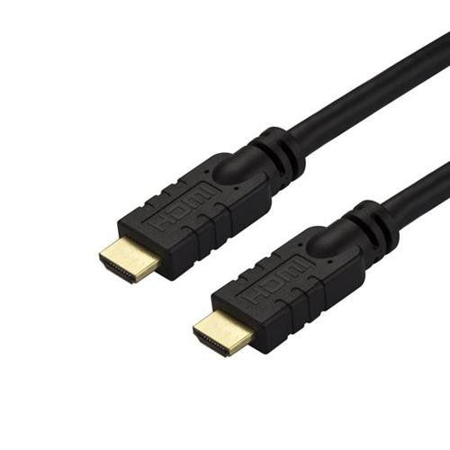 StarTech.com 30ft (9.1m) HDMI 2.0 Cable - 4K 60Hz Active HDMI Cable - CL2 Rated for In Wall Installation - Long Durable High Speed UHD HDMI Cable - ARC HDR 18Gbps - Male to Male Cord - Black - Image 1