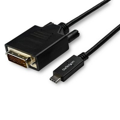 StarTech.com 10ft (3m) USB C to DVI Cable - 1080p (Single Link) USB Type-C (DP Alt Mode HBR2) to DVI-Digital Video Adapter Cable - Works with Thunderbolt - Laptop to DVI Monitor/Display - Thumbnail 2