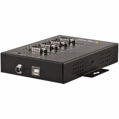 StarTech.com 4 Port Serial Hub USB to RS232/RS485/RS422 Adapter - Industrial USB 2.0 to DB9 Serial Converter Hub - IP30 Rated - Din Rail Mountable Metal Serial Hub - 15kV ESD Protection - TAA - Thumbnail 2