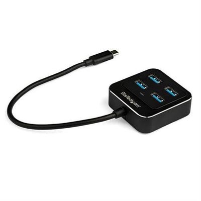 StarTech.com 4-Port USB C Hub - USB-C to 4x USB-A Ports - SuperSpeed 10Gbps USB 3.2 Gen 2 Type-C Hub - USB Bus Powered - Portable/Compact USB-C to USB Adapter Hub for Laptop - Aluminum