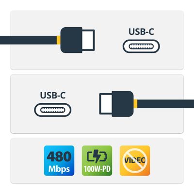 StarTech.com 6.6ft (2m) USB-C Fast Charging Cable Charge &amp; Sync 100W (5A) PD USB 2.0 USB-IF Certified - White USB C Charging Cord - Thumbnail 2