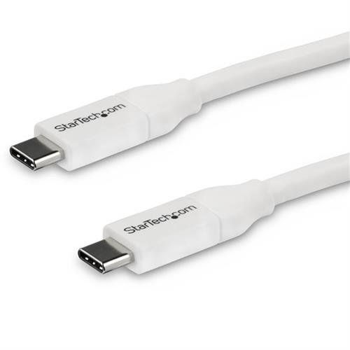 StarTech.com 13ft (4m) USB-C Fast Charging Cable Charge & Sync 100W (5A) PD USB 2.0 USB-IF Certified - White USB C Charging Cord - Image 1