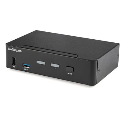 StarTech.com 2 Port DisplayPort KVM Switch - 4K 60Hz - Single Display - Dual Port UHD DP 1.2 USB KVM Switch with Integrated USB 3.0 Hub &amp; Audio - Dell HP Apple Lenovo - TAA Compliant - Thumbnail 2