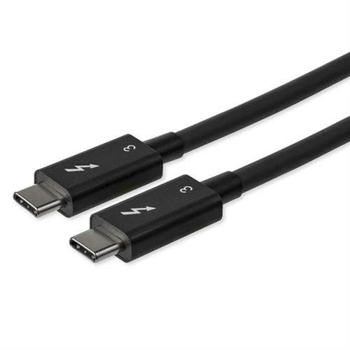 StarTech.com 2.6ft (80cm) Thunderbolt 3 Cable 40Gbps 100W PD 4K/5K Thunderbolt Certified Compatible with Thunderbolt 4/USB 3.2/DisplayPort Male Male 0.8 m 40 Gbit/s Black Nickel - Image 1