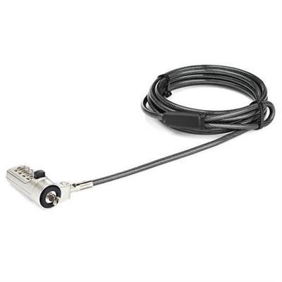 StarTech.com 6.6ft (2m) Laptop Cable Lock - 4-Digit Combination Laptop/Desktop Security Cable Lock for Wedge Slot Computers - Anti-Theft Vinyl-Coated Steel Combo Cable Lock - Portable - TAA