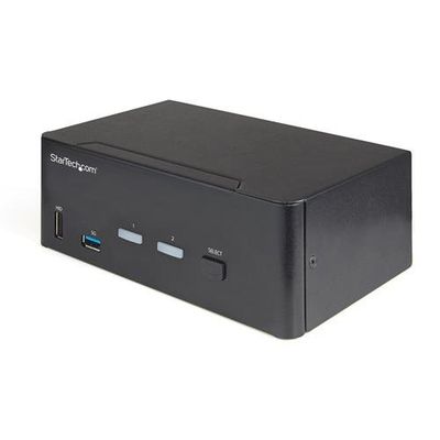 StarTech.com 2 Port Dual Monitor HDMI KVM Switch - 4K 60Hz Ultra HD HDR - Desktop 4K HDMI 2.0 KVM Switch with 2 Port USB 3.0 Hub (5Gbps) & 4x USB 2.0 HID Audio - Hotkey Switching - TAA