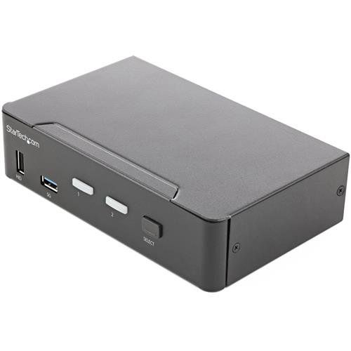 StarTech.com 2 Port HDMI KVM Switch - Single Monitor 4K 60Hz Ultra HD HDR - Desktop HDMI 2.0 KVM Switch with 2 Port USB 3.0 Hub (5Gbps) and 4x USB 2.0 HID Audio - Hotkey Switching - TAA - Image 1