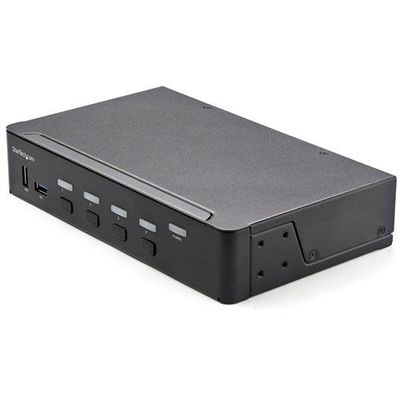 StarTech.com 4 Port HDMI KVM Switch - Single Monitor 4K 60Hz Ultra HD HDR - Desktop HDMI 2.0 KVM Switch with 2 Port USB 3.0 Hub (5Gbps) and 4x USB 2.0 HID Audio - Hotkey Switching - TAA