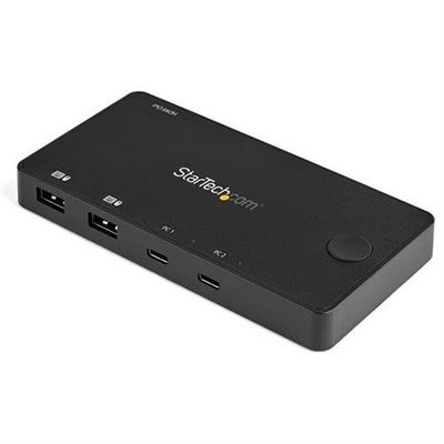 StarTech.com 2 Port USB C KVM Switch - 4K 60Hz HDMI - Compact Dual Port UHD USB Type C Desktop Mini KVM Switch with USB C Cables - Bus Powered - MacBook iPad Pro ThinkPad IdeaPad EliteBook - TAA