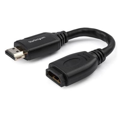 StarTech.com 6in (15cm) HDMI Port Saver Cable - 4K 60Hz High Speed HDMI 2.0 Extension Cable with Ethernet - Short HDMI Extension Cable - HDMI Male to Female Extension Adapter Cord - Thumbnail 2