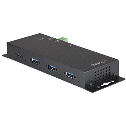 StarTech.com 4-Port USB C Hub 10Gbps - Metal Industrial USB Type-C Hub w/ 3xUSB-A & 1xUSB-C - ESD & Surge Protection - USB-C or USB-A Host - Self-Powered Mountable USB 3.2 Gen 2 Hub - TAA - Image 1