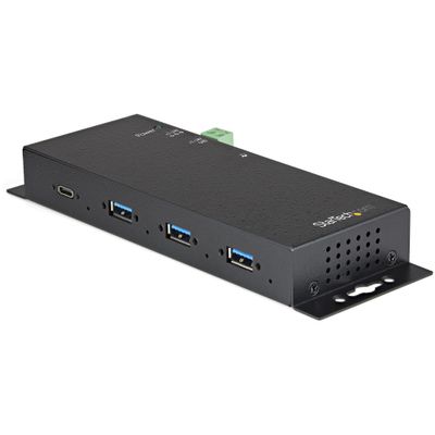StarTech.com 4-Port USB C Hub 10Gbps - Metal Industrial USB Type-C Hub w/ 3xUSB-A &amp; 1xUSB-C - ESD &amp; Surge Protection - USB-C or USB-A Host - Self-Powered Mountable USB 3.2 Gen 2 Hub - TAA - Thumbnail 2