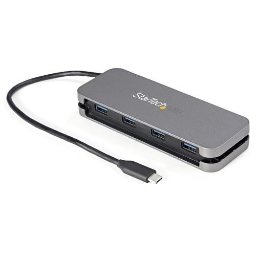 StarTech.com 4 Port USB C Hub - 4x USB-A - USB 3.0 Type-C Hub - USB 3.2 Gen 1 (5Gbps) - Bus Powered Portable USB-C to USB-A Adapter Laptop Hub - 11.2" (28.5cm) Cable w/ Cable Management - Image 1