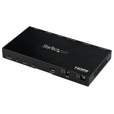 StarTech.com 2-Port HDMI Splitter (1x2) - 4K 60Hz UHD HDMI 2.0 Audio Video Splitter w/ Scaler &amp; Audio Extractor (3.5mm/SPDIF) - Dual HDMI Splitter (1-In 2-Out) - EDID Copy - TV/Projector - Thumbnail 2