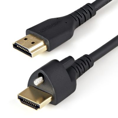 StarTech.com 3ft (1m) Slim HDMI Cable with Locking Screw4K 60Hz HDR High Speed HDMI 2.0 Monitor Cable with Locking Screw Connector for Secure Connection Slim HDMI Cable w/ Ethernet - M/M - Thumbnail 2