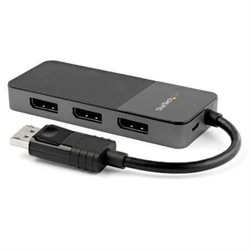 StarTech.com 3-Port DisplayPort 1.4 Splitter DisplayPort to 3x DP Multi-Monitor Adapter Triple 4K Computer MST Hub USB Bus-Powered - Windows Only - Image 1