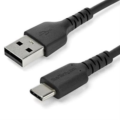 StarTech.com 3ft (1m) USB-A to USB-C Fast Charging Cable Rugged Charge & Sync 3A USB 2.0 Black TPE Jacket and Aramid Fiber - USB Charging Cord