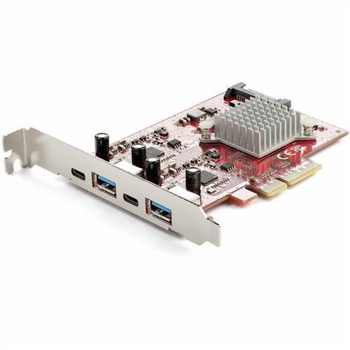 StarTech.com 4-Port USB PCIe Card - 10Gbps USB PCI Express Expansion Card w/ 2 Controllers - 2x USB-C & 2x USB-A ports (USB 3.2 Gen 2) - USB/USB-C PCI-e Card - Full Profile - TAA - Image 1