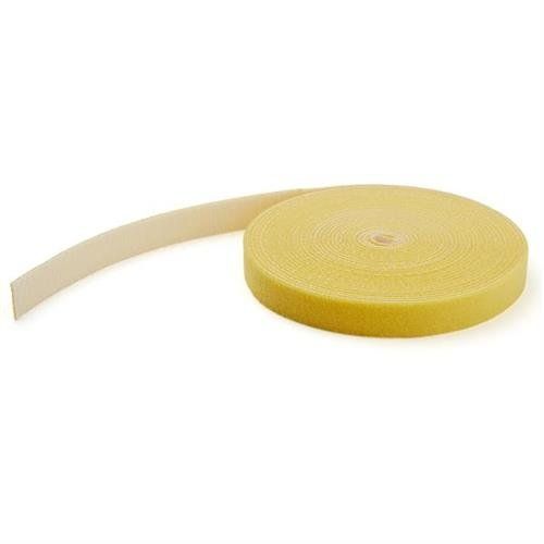 StarTech.com 25ft (7.6m) Hook and Loop Roll Yellow Cut-to-Size Reusable Cable Ties Bulk Industrial Wire Fastener Tape Adjustable Fabric Wraps Reusable Self Gripping Cable Management Straps - Image 1