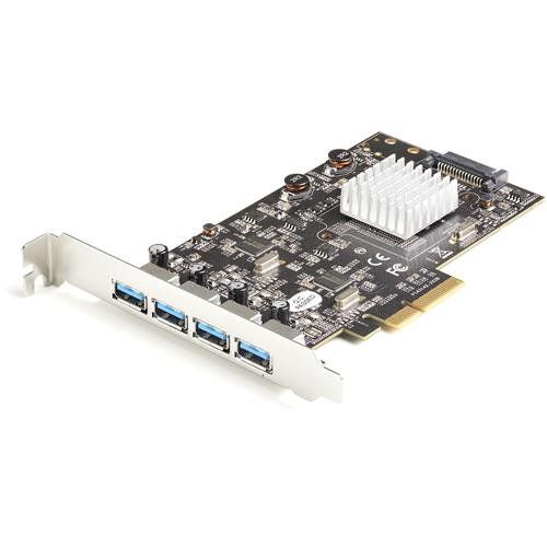 StarTech.com 4-Port USB PCIe Card - 10Gbps USB 3.2 Gen 2 Type-A PCI Express Expansion Card with 2 Controllers - 4x USB-A - USB PCIe Add-On Adapter Card - Windows/Mac/Linux - Image 1