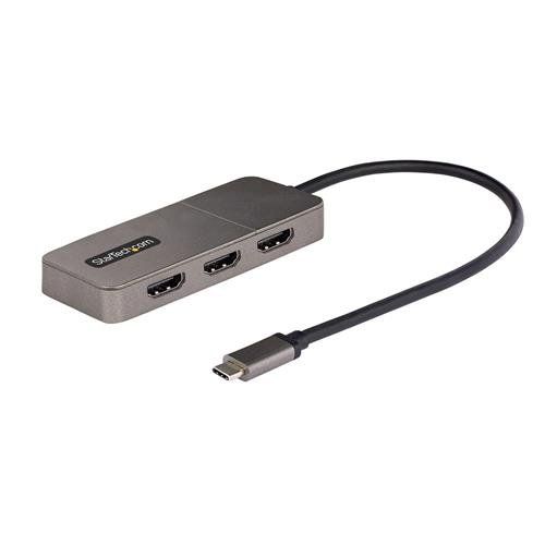 StarTech.com 3-Port USB-C Multi-Monitor Adapter USB Type-C to 3x HDMI MST Hub Triple 4K 60Hz HDMI Laptop Display Extender / Splitter HDR Extra-Long Built-In Cable - Windows Only - Image 1