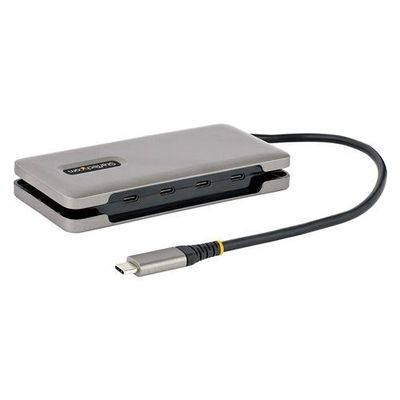 StarTech.com 4-Port USB-C Hub 4x USB-C Ports USB 3.2 Gen 2 (10Gbps) - Portable USB C Hub with 100W Power Delivery Pass-Through - USB Type C Hub w/ 12.6in/32cm Wrap-Around Cable