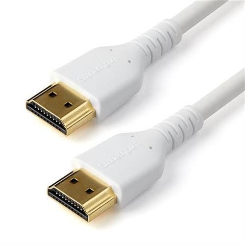 StarTech.com 6ft (2m) Slim HDMI Cable Flexible Premium Certified HDMI 2.0 Cord with Ethernet UHD 4K 60Hz HDR10 Durable Aramid Fiber Design with TPE Jacket White - Image 1