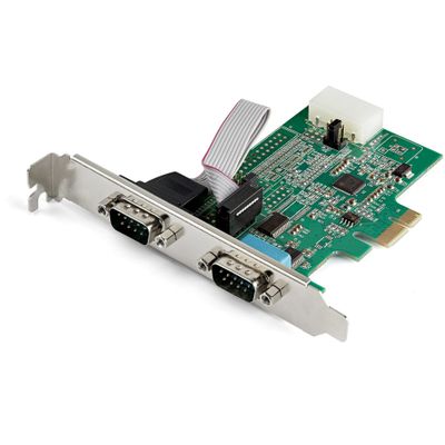 StarTech.com 2-port PCI Express RS232 Serial Adapter Card - PCIe RS232 Serial Host Controller Card - PCIe to Dual Serial DB9 Card - 16950 UART - Expansion Card - Windows &amp; Linux - TAA - Thumbnail 2