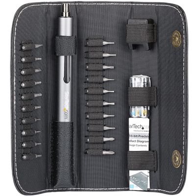 StarTech.com 20-Bit Electric Precision Screwdriver Set - Portable/Mini Battery Powered Bit Driver Kit for Electronics Laptop Computer Tablet &amp; Phone Repairs - Magnetic - Cordless - TAA - Thumbnail 2