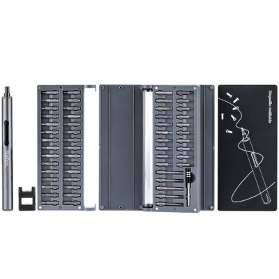 StarTech.com 55-Bit Electric Precision Screwdriver Set - Portable Cordless Battery Powered Bit Driver Kit for Electronics Laptop Computers Tablet &amp; Phone Repairs - Magnetic Work Pad - TAA - Thumbnail 2