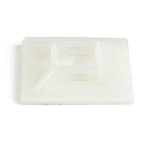 StarTech.com 100 Pack Cable Tie Mounts with Adhesive Tape for 0.21 in. (5.5 mm) Wide Ties - Nylon/Plastic Zip Tie Mounts - Electrical/Network Cable Wrap Mounts / 94V-2 Fire & UL Rated - TAA - Image 1