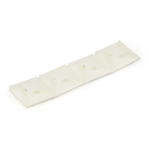 StarTech.com 100 Pack Cable Tie Mounts with Adhesive Tape for 0.13 in. (3.2 mm) Wide Ties - Nylon/Plastic Zip Tie Mounts - Electrical/Network Cable Wrap Mounts / 94V-2 Fire & UL Rated - TAA White Nylon 100 pc(s) CBMZT4N CBMZT4NK CBMZT4B CBMZT4 - Image 1
