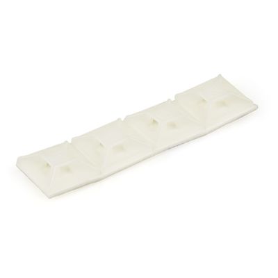 StarTech.com 100 Pack Cable Tie Mounts with Adhesive Tape for 0.13 in. (3.2 mm) Wide Ties - Nylon/Plastic Zip Tie Mounts - Electrical/Network Cable Wrap Mounts / 94V-2 Fire &amp; UL Rated - TAA White Nylon 100 pc(s) CBMZT4N CBMZT4NK CBMZT4B CBMZT4 - Thumbnail 2