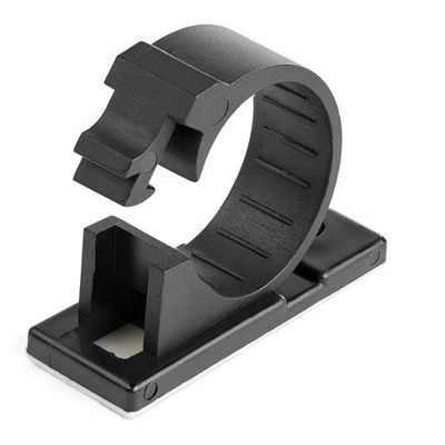 StarTech.com 100 Adhesive Cable Management Clips Black - Network/Ethernet/Office Desk/Computer Cord Organizer - Sticky Cable/Wire Holders - Nylon Self Adhesive Clamp UL/94V-2 Fire Rated - TAA
