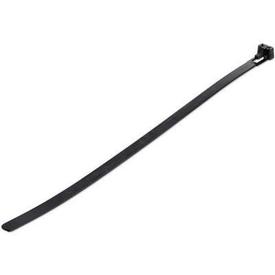 StarTech.com 10"(25cm) Reusable Cable Ties - 1/4"(7mm) wide 2-1/2"(65mm) Bundle Dia. 50lb(22kg) Tensile Strength Releasable Nylon Ties Indoor/Outdoor 94V-2/UL Listed 100 Pack - Black - TAA