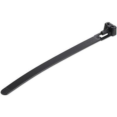 StarTech.com 5"(12cm) Reusable Cable Ties - 1/4"(7mm) wide 1-1/8"(30mm) Bundle Dia. 50lb(22kg) Tensile Strength Releasable Nylon Ties Indoor/Outdoor 94V-2/UL Listed 100 Pack - Black - TAA