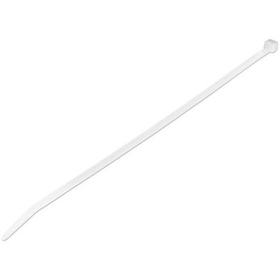 StarTech.com 10"(25cm) Cable Ties - 1/8"(4mm) wide 2-5/8"(68mm) Bundle Diameter 50lb(22kg) Tensile Strength Nylon Self Locking Zip Ties w/Curved Tip 94V-2/UL Listed 1000 Pack - White - TAA
