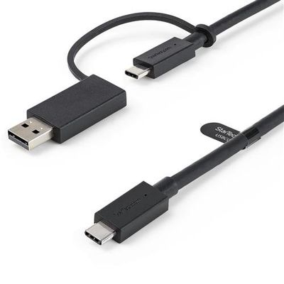 StarTech.com 3.3ft (1m) USB-C Cable with USB-A Adapter Dongle USB 10Gbps/5Gbps 100W (5A) PD 8K 60Hz / 4K 144Hz DP Alt Mode - Thunderbolt Compatible
