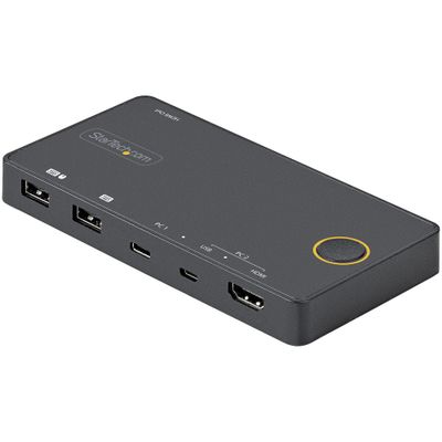 StarTech.com 2 Port Hybrid USB-A + HDMI &amp; USB-C KVM Switch - Single 4K 60Hz HDMI 2.0 Monitor - Compact Desktop and/or Laptop HDMI KVM Switch - USB Bus Powered - Thunderbolt 3 Compatible - Thumbnail 2