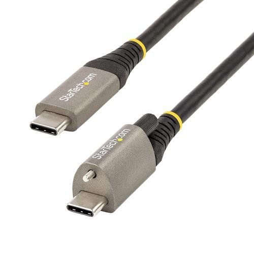 StarTech.com 50cm (20in) USB-C Cable Top Screw Locking USB 10Gbps 100W (5A) Power Delivery 8K 60Hz / 4K 144Hz DP Alt Mode - Thunderbolt Compatible - Image 1