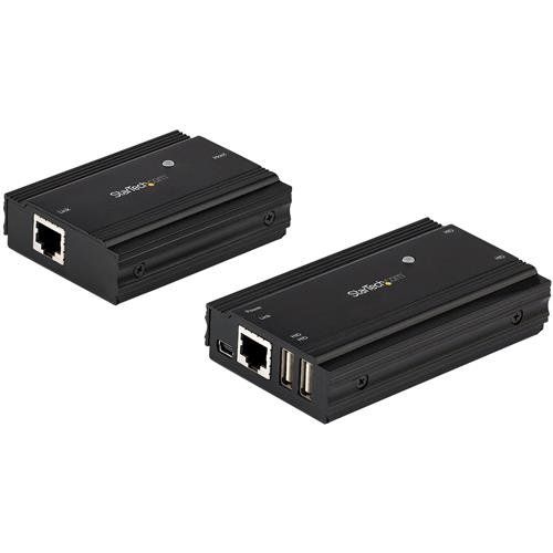 StarTech.com 4-Port USB 2.0 Extender Hub over Single CAT5e/CAT6 Ethernet Cable (RJ45) - 330ft (100m) - USB Extender Hub Adapter Kit - Metal Housing - Externally Powered - 480 Mbps - TAA - Image 1