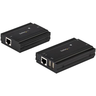 StarTech.com 4-Port USB 2.0 Extender Hub over Single CAT5e/CAT6 Ethernet Cable (RJ45) - 330ft (100m) - USB Extender Hub Adapter Kit - Metal Housing - Externally Powered - 480 Mbps - TAA - Thumbnail 2